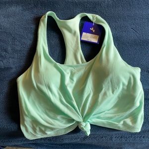 Mint green crop top with built in bra